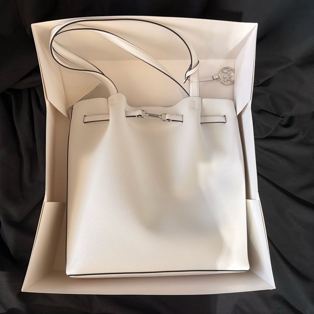 Michael Kors Carson Large NS Tote in Optic White NIB - Picture 4 of 11
